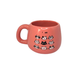 Caneca 3D Mini Bojuda 210Ml Rosa I Love Cats