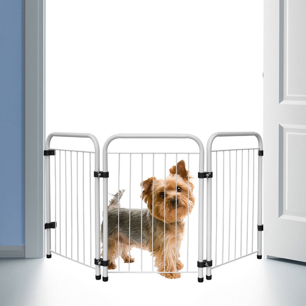 Cercado Cercadinho Pet Cachorro Portátil Dobrável Branco
