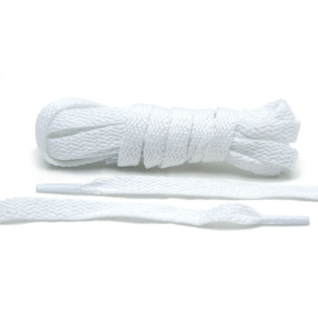 Par Cadarço Tênis Flat Achatado Tradicional Branco 2 metros