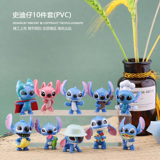 10pcs Starry Baby Stitch Doll Decoração Stitch Decoração