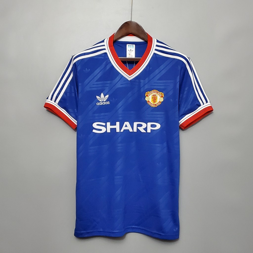 86-88 Futebol Manchester United Terceiro Homem Longe Utd Retro Soccer Jersey