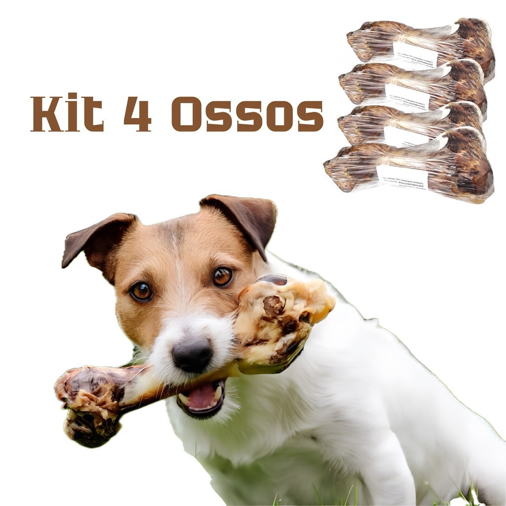 4 Osso Para Cachorro Defumado Natural unidades BeefBone Petisco e ...