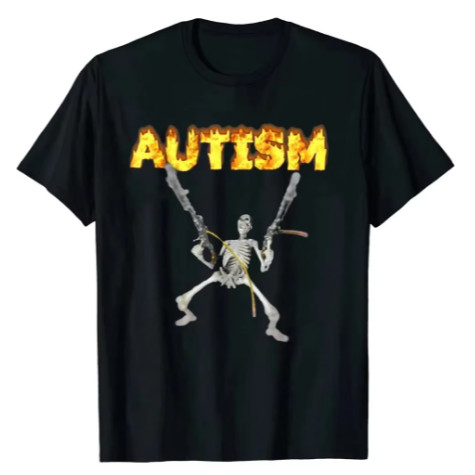 Camiseta AUTISM Esqueleto Novo!