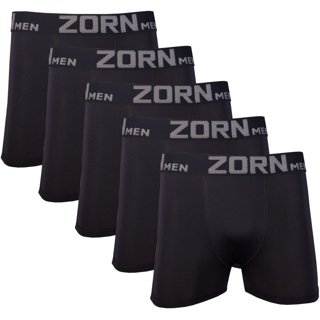 Kit 10 Cuecas Boxer Box Masculinas Microfibra Lisas Pretas