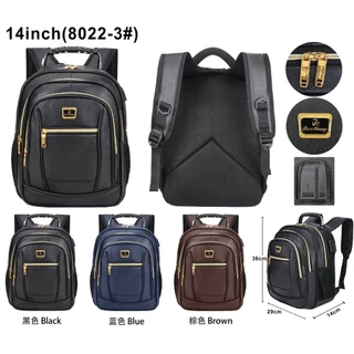 polegadas Mochila Couro PU Para Notebook Trabalho Faculdade Reforçada Cabo De Aço USB