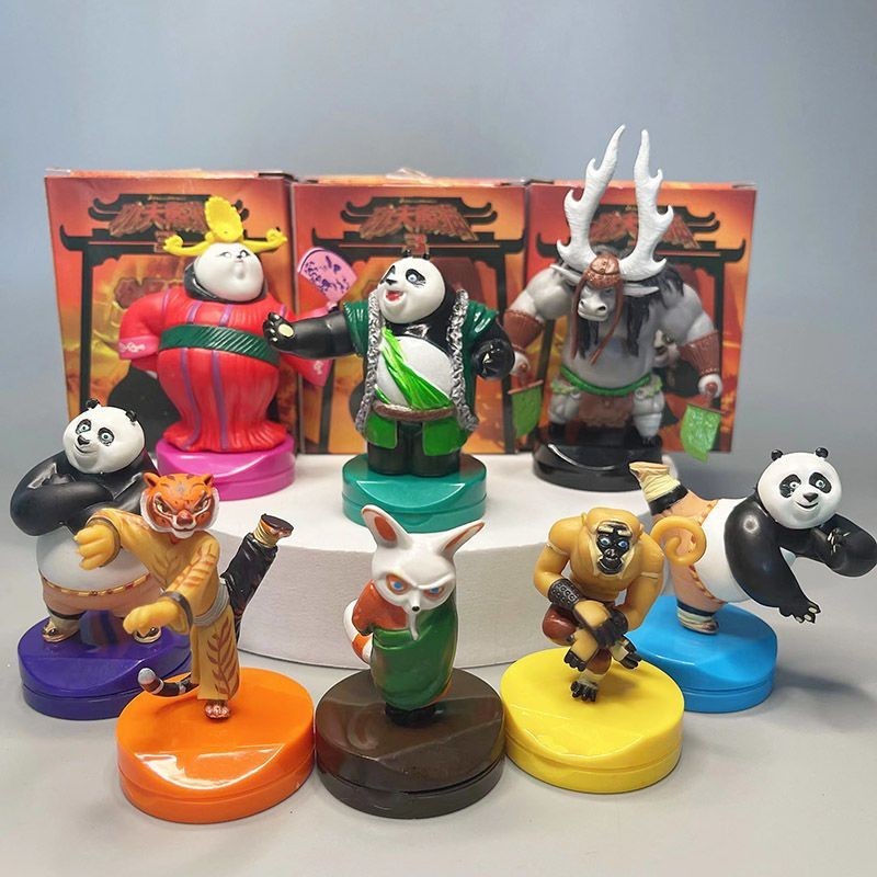 Genuine Kung Fu Panda Panda Lion Giraffe Animal Doll Figura Modelo de ...