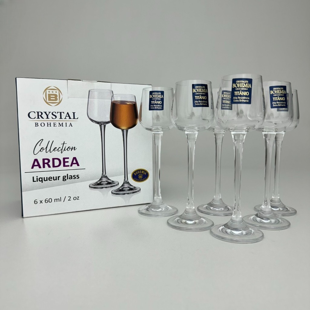 Jogo 6 Taças Licor Bar Degustação Cristal Bohemia Ardea 60ml
