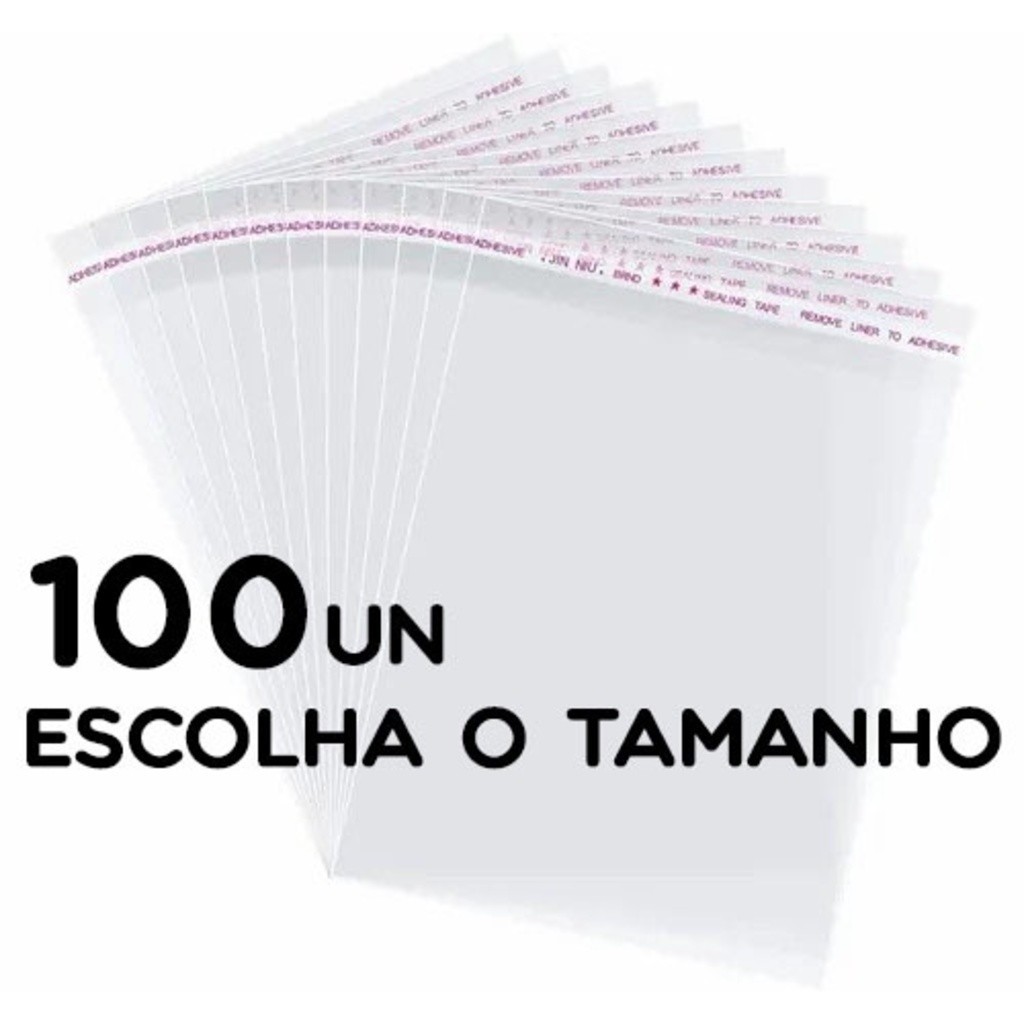 100 Unidades de Sacos Auto Adesivos 20x30 até 30x45.