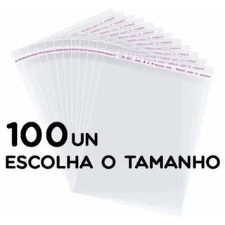 100 Unidades de Sacos Auto Adesivos 20x30 até 30x45.