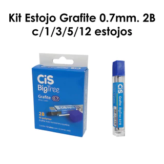 Estojo Grafite 0.7mm 2B Big Tree c/12 Grafites Kit c/1/3/5/12 Estojos CIS