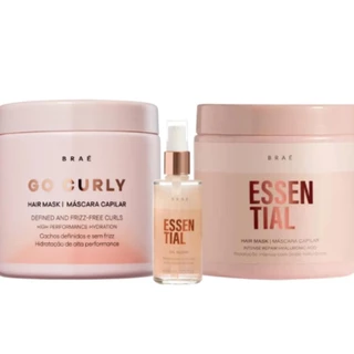 Braé Kit Mascara Go Curly Essential Oil Blend Trio Salon (3 Produtos)