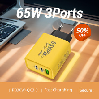 2023 Novo QC 3.0 3 Portas 65W Carregador USB Tipo C Adaptador De Telefone Celular Plug De Carregamento Rápido Para Huawei