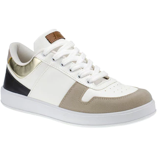 Tenis Feminino Branco Original Com Recortes Novo Moderno Atual Cadarço Conforto Dia a Dia Leve