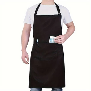 1pc Avental de Bolso Multi-funcional Impermeável Ajustável para Cozinha, Restaurante e Jardinagem