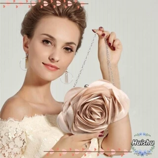 HUISHU Evening Saco , De Seda Em Forma De Flor , Bolsa Para O Ombro Pulso Casamento