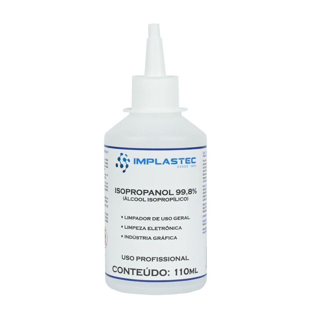 Álcool Isopropílico Isopropanol Implastec 99,8% 110ml