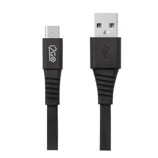 Cabo Micro-USB i2GO 1,2m 2,4a Flat Preto