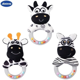 Aipinqi Novo Berço Móvel Com Anel De Mão Animal Preto E Branco Estimulando O Desenvolvimento Visual Brinquedo Infantil