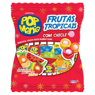 Pirulito Pop Mania sabor Frutas Tropicais -pacote de 600g- Riclan