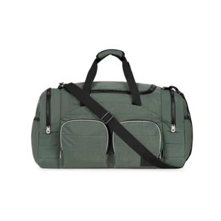 Bolsa de Viagem Color Block Bolso Duplo Frontal Verde Escuro