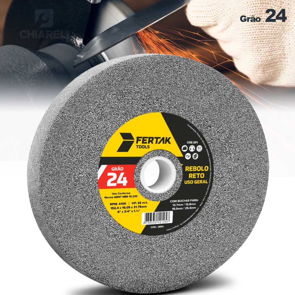 Rebolo Reto FERTAK TOOLS Grão 24 6