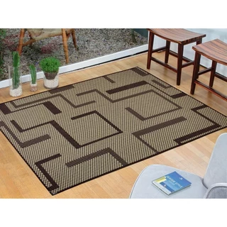 Tapete De Sala Quarto Sisal Marrom Bege 1,50M X 2,00M Facil Limpar Lancer