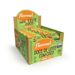 Tablete De Doce De Leite Com Coco, Zero Açúcar - Caixa Com 24 Unidades De 20G Cada