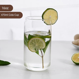 Copo de Vidro com Canudo de Vidro para Drinks Coquetéis Cafés e Chas 470ML