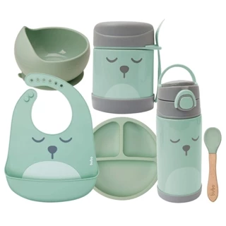 Kit Utensílios para Alimentação Infantil Verde - Buba