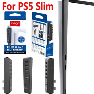 Para PS5 Slim 6 Em 1 USB Splitter Expansor Hub Carregador Controlador De Expansão Adaptador De Com 4 Portas + 1 TypeC