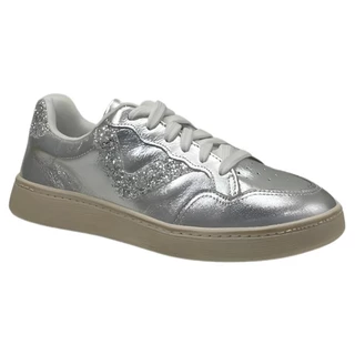 Tênis Couro Feminino Cival Shoes Prata