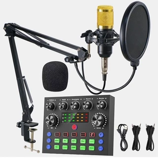 V8s Live Sound Card Set Microfone Telefone Celular Computador k Canção Equipamento Full