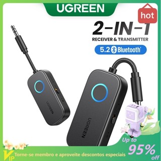 Adaptador Sem Fio 2 Em 1 Bluetooth UGREEN Transmissor Receptor AUX 5.2 3.5mm Estéreo Para Fones De Ouvido TV Car Audio