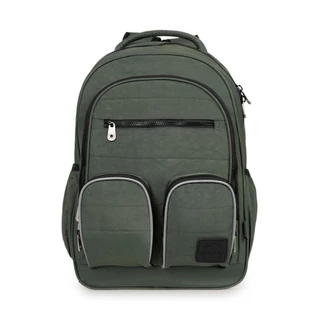 Mochila Escolar Masculina Juvenil Color Block Verde Escuro