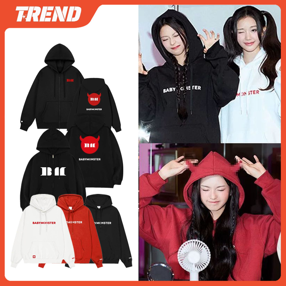 2025 BABYMONSTER 1o Mundo TOUR Olá MONSTERS Merch Zip-up Moletom ...