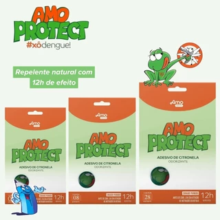ADESIVO REPELENTE NATURAL DE CITRONELA 4/8/28 UNIDADES ODORIZANTE AMO PROTECT em Oferta na Shopee