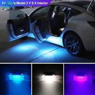 OPENMALL Carro LED Compartimento De Bagagem Lâmpadas Do Tronco Luz Da Porta De Poços Para Tesla Modelo 3 Y S X Interior B1Y2