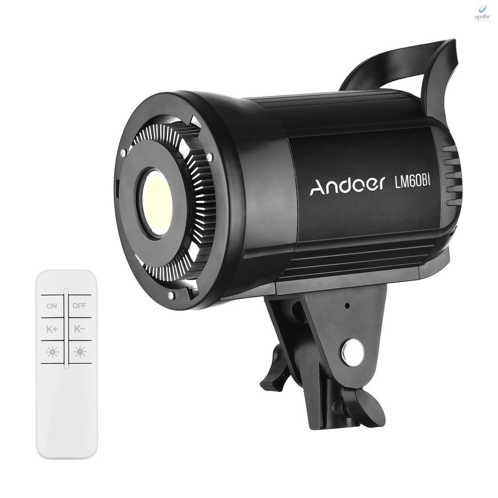 Andoer LM60Bi Luz De Preenchimento Fotográfico Portátil LED 60W Vídeo Para Estúdio 2700K-5700K Bowens Mount Continuous Lig