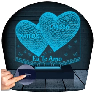 Luminária Led 3d | Dia Dos Namorados Coração 1 | Abajur