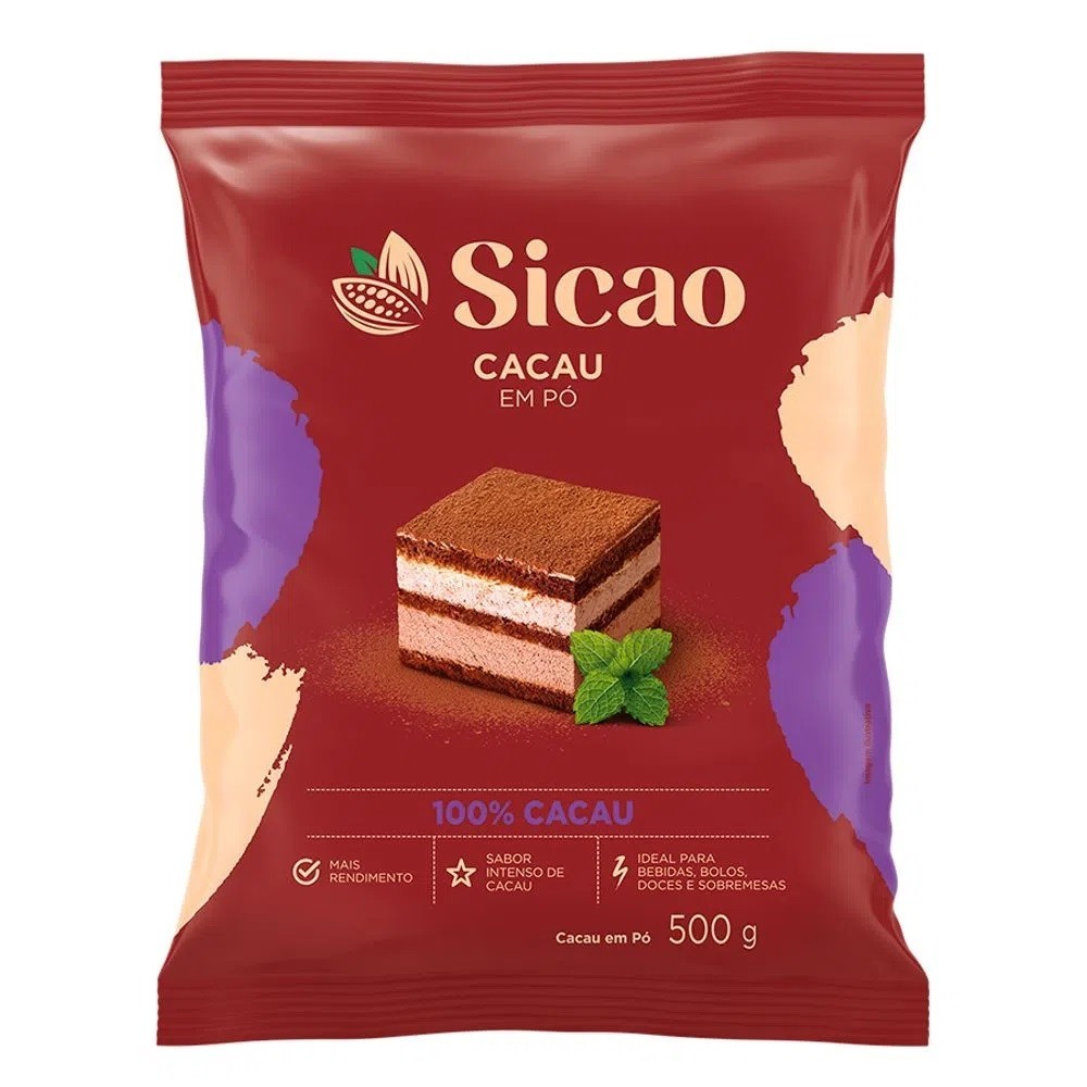Cacau Em Po 100% 500g Sicao