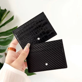 Cruz Crocodilo Padrão De Fibra De Carbono Vintage Porta Slot De Cartão De Couro ID/Credit Bolso Duplo Para Empresas