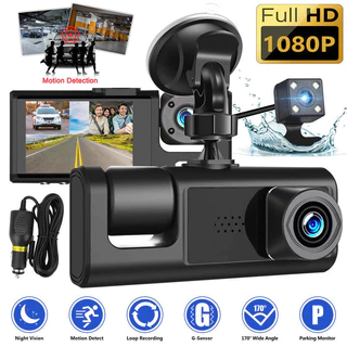 64GB Car View Mirror Recording Dual Lens Monitoramento HD 1080P Frente E Carro Três Câmeras