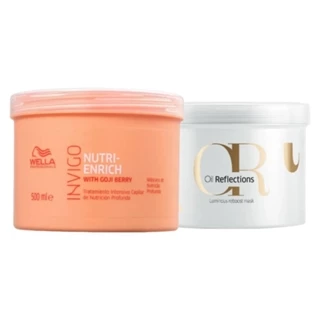 Kit Wella Duo Mascára de Nutrição Nuti-Enrich 500g + Máscara Oil Reflections 500ml
