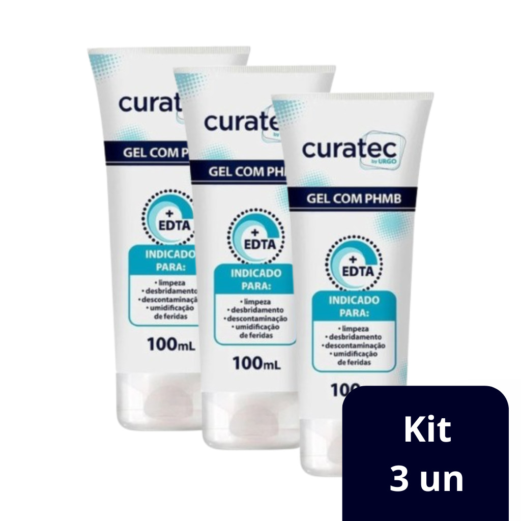 3 Curatec Gel De Limpeza Feridas Com Phmb Edta 100ml - Curatec | Shopee ...