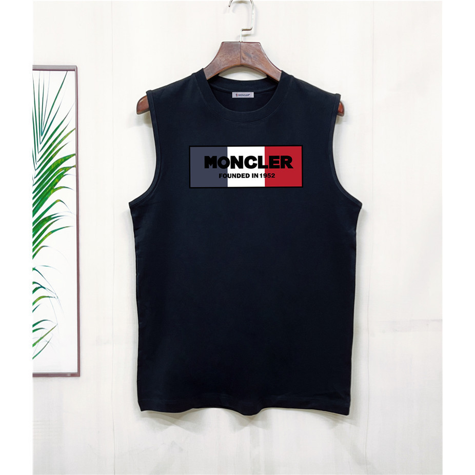 Camisa Com Colete Masculino Novo Spring/summer Estampa LOGO Colorida Bloqueada No Peito De Algodão Sem Mangas Para Homens