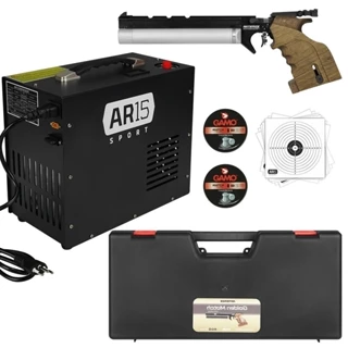 Pistola Pressão PCP PP20 Golden Match 4.5 + Mini Compressor