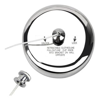 Varal de Roupa Cabideiro De Parede Retrátil Recolhível Lavanderia Banheiro 3 Mt Aço Inox Portatil