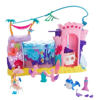 Polly Pocket Playset Aventura Sea & Swim Acessórios Aquáticos Aventuras Sereia GXV27 Mattel