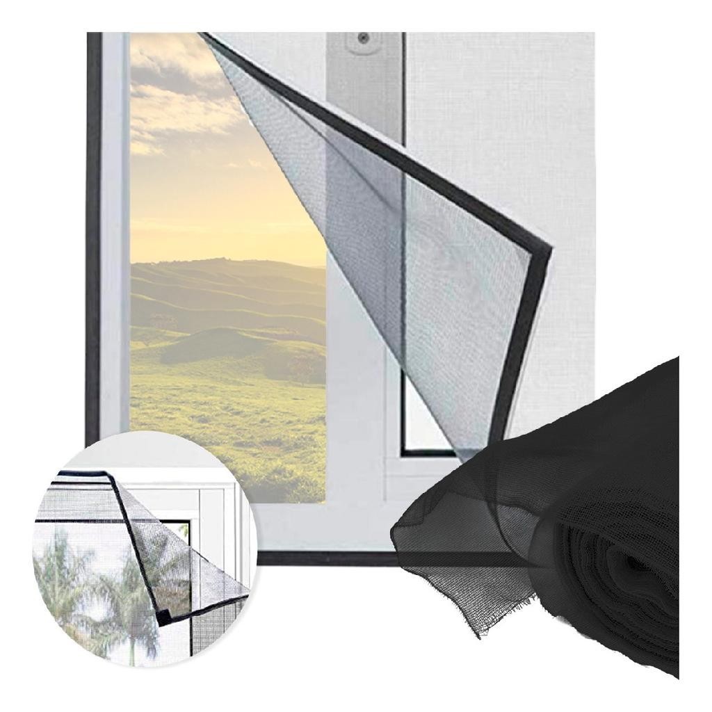Tela Rede Preta Mosquiteira Janela Magnética Fácil Instalação Imãs 