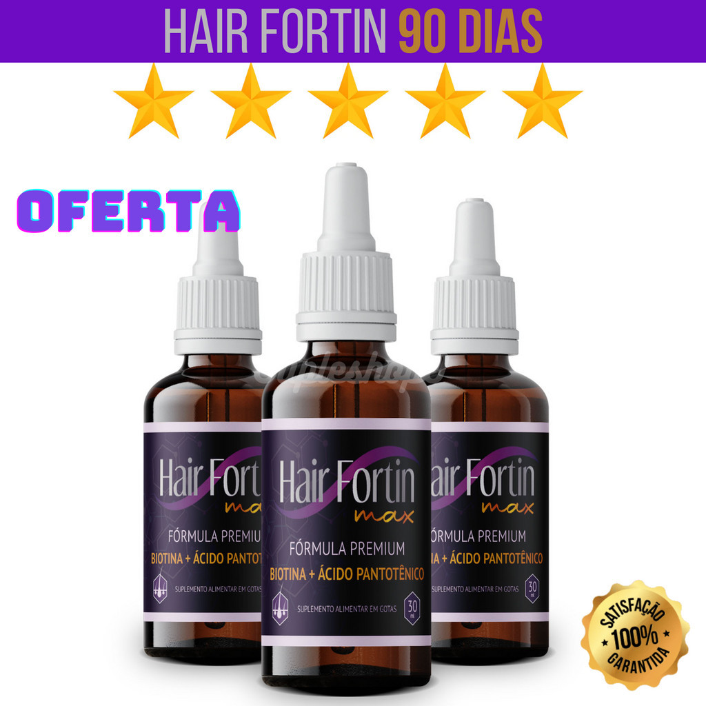Kit 3 Gotas 30ml Hair Fortin MAX Gotas Original - Envio Imediato ...